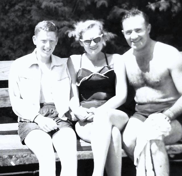 Joe Weiss, Violet Bleier Silvern and Bill Silvern at Tallman Mountain State Park, Aug 1954