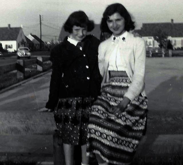 Florence Flo and Rivka Edith Weiss.  Wantagh, NY. 1953.  See notes.