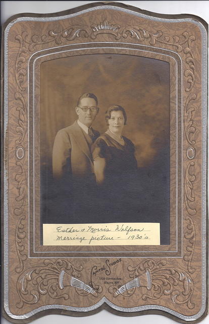 Morris & Esther Wolfson Wedding Picture. 1930's.