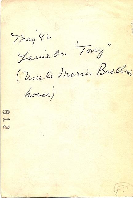 Louis Cohn on "Tony", 1942 (back)