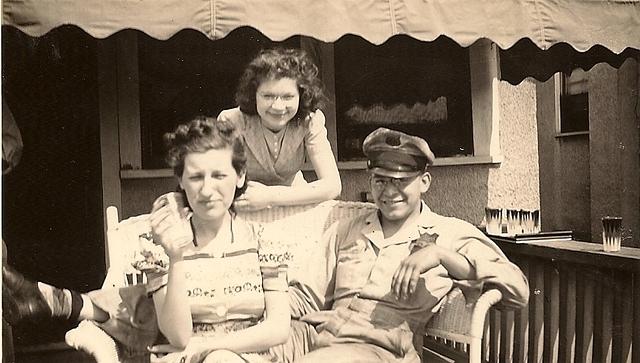 Sylvia Kershenbaum Baellow, Eva Cohn Tulchinsky, and Louis Cohn, May 20, 1939