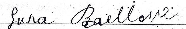 Libby Baellow Cohn Signature from Wedding Certificate