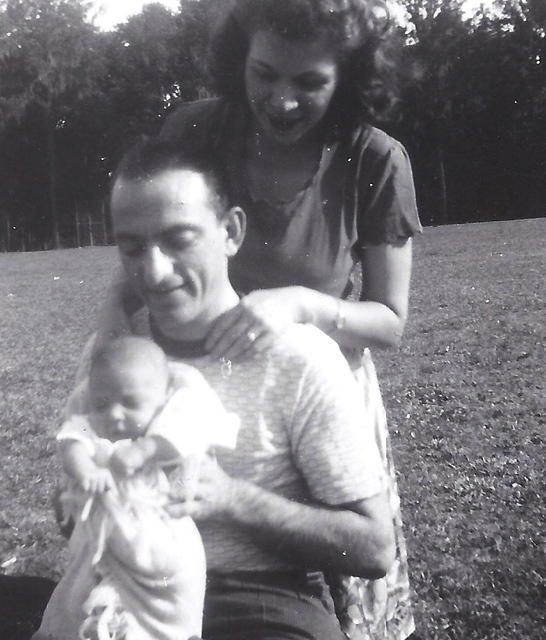 Sammy Cohen, Fannie Cohn Cohen with Libby Cohen Needle 1947