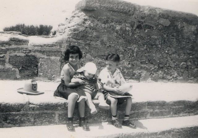 Libby Cohen Needle holding brother Harvey Cohen and Marvin Cohen next to them