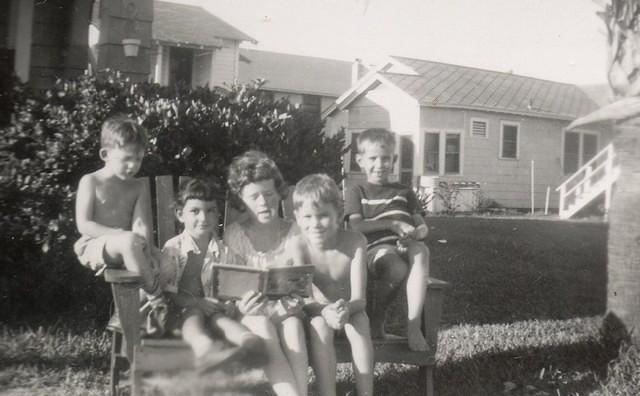 Left to right - Marvin Cohen, Libby Cohen Needle and friends or cousins