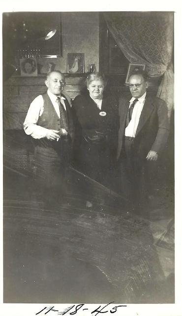 Abe Cohn, Rissel Cohn Ribakoff, and Dave Ribakoff 1945