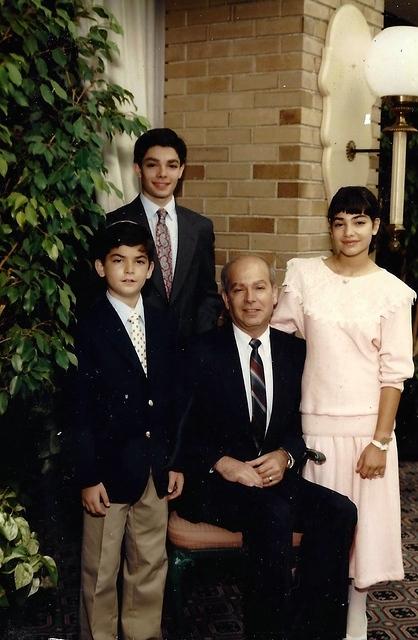 Elie, Avi, Joey, and Tammy Needle at Tami Bat Mitzvah, 1987