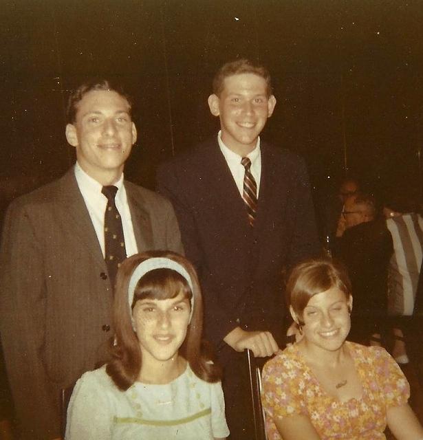 Standing: Stanley Cohen and Les Cohn.  Seated: Marcia Cypen and Natalie Schreiber Sondheimer, Sept 1967