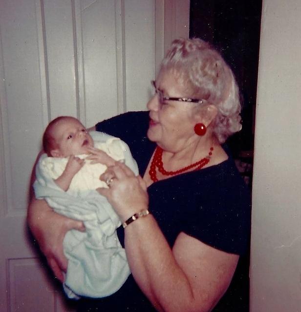 Rissel Rose Cohn Ribakoff holding Caroline Ribakoff Miller