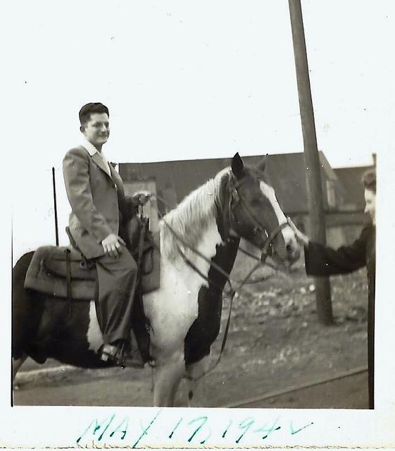 Milton Baellow on "Tony", Morris Baellow's horse