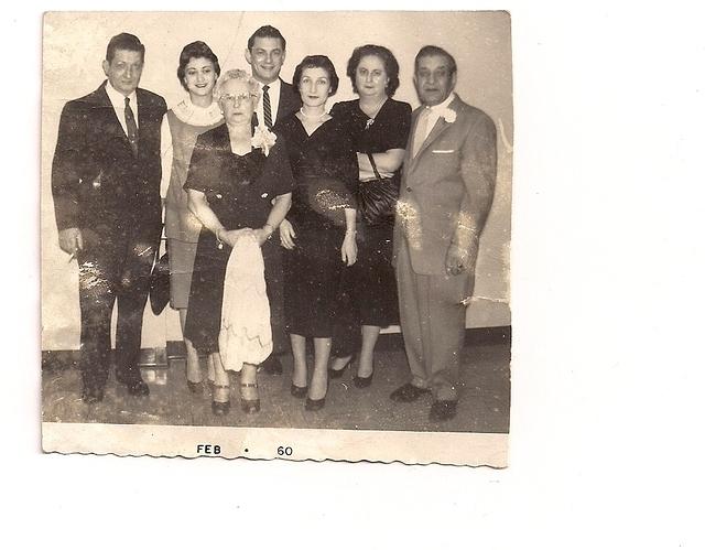 Milton Baellow, Rita Mae Glass Baellow, Bala Komar Baellow, Norman, Gladys Weiss Baellow & Morris Baellow.  See notes.