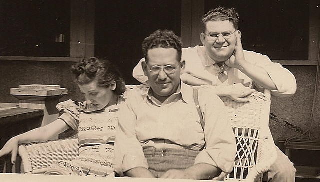 Sylvia Kershenbaum Baellow, Morris Wolfson, and Rubin Ruby Baellow, May 20, 1939