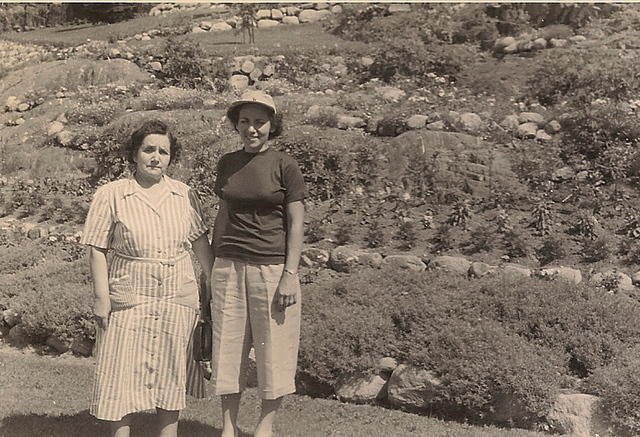 1949 - Anna Hershkowitz Hecht and Thelma Hecht Clutz at the cabin