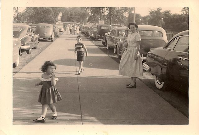 1949 - Thelma Hecht Clutz with Larry Clootz and Marcia Clutz Tropp, Chicago