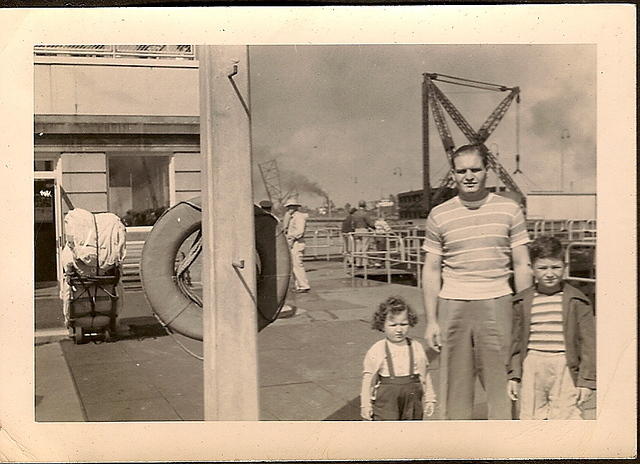 1949 - Ted Clutz with Larry Clootz and Marcia Clutz Tropp, Detroit