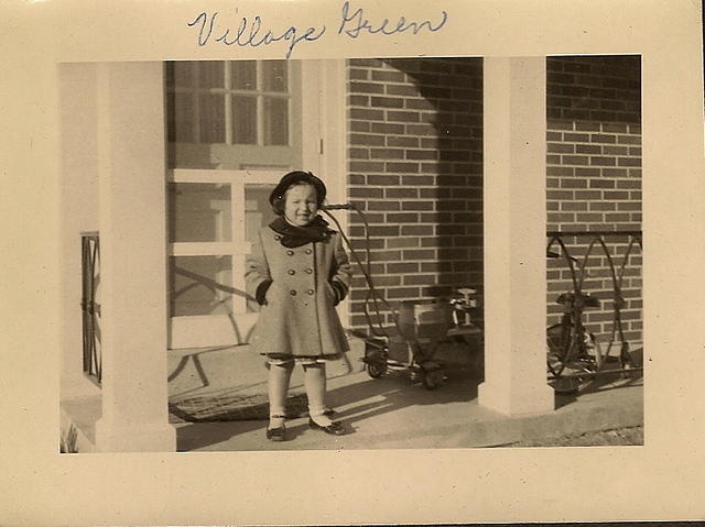 1949 - Marcia Clutz Tropp at home at the Village Green (town house)