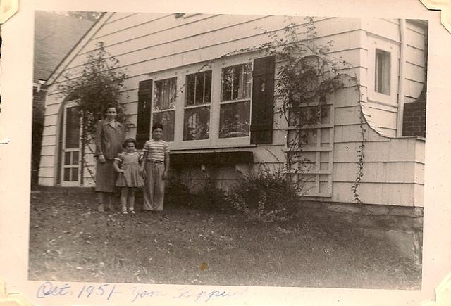 1951 - Thelma Hecht Clutz w Larry Clootz and Marcia Clutz Tropp, Yom Kippur