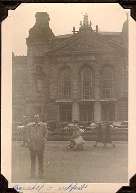 Ted Clutz at the Bank of Frankfurt, 1953