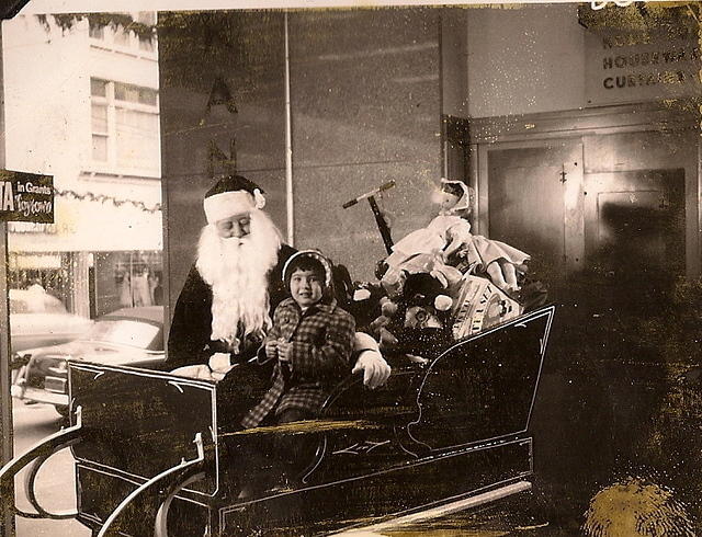 1955 - Linda Clutz Cohn with Santa