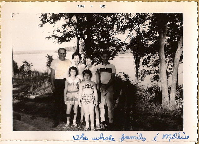 Back: Ted, Thelma, Marcia, Larry.  Front: Linda & Millie Pelofsky, 1960