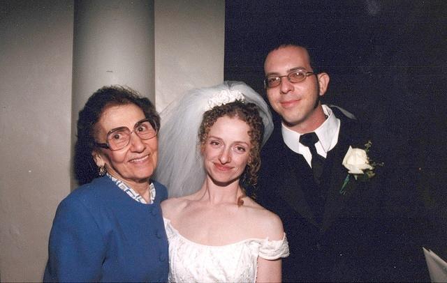 Thelma Hecht Clutz, at the wedding of Sandi McIntosh & Greg Clootz, 1999