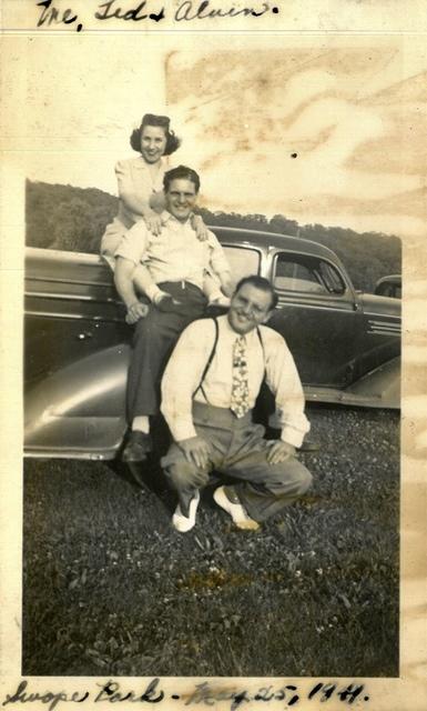 Thelma Hecht, Theodore Ted Clutz, Alvin Clutz.  Swope Park, 1941