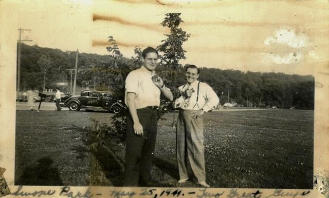 Ted Theodore and Alvin Clutz, Swope Park, 1941