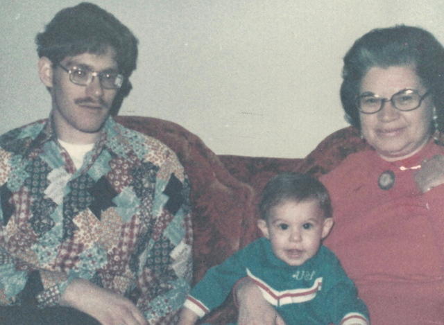 Herb Siegel holding Adam and Eva Cohn Tulchinsky