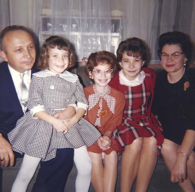 Morris, Karen, Bari, Linda, Eva Tulchinsky. 1962 at Elias Roochvarg's in Newark, NJ