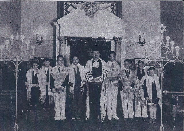 L to R: Abe and Robert Ribakoff in shul choir