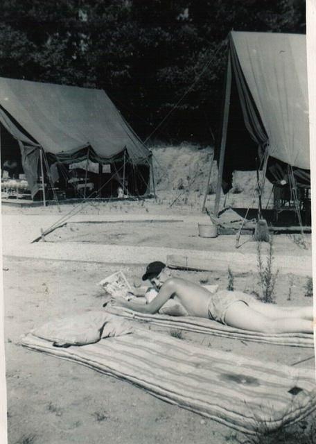 Eddie Steinlauf at Camp Moshava in Rolling Prarie, Indiana probably in the early 1950's