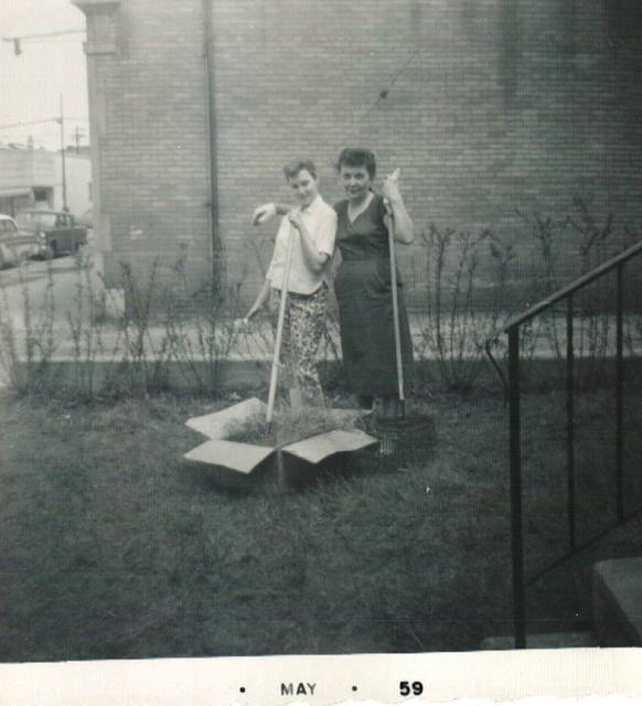 Mrs Fay Nathanson and Joyce at the house on 4743 St. Louis