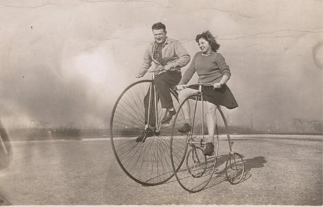 Ruthie Steinaluf Schuster & Charles/Charlie Steinlauf on Bike