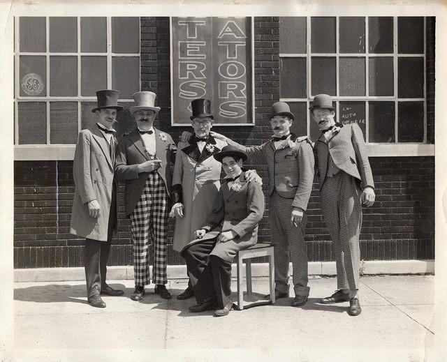 Dave, Joe, Bernard/Shlomo Ber, Charlie, Maurice.  Fred Steinlauf  (Joe's son), August 15, 1937.  Bike