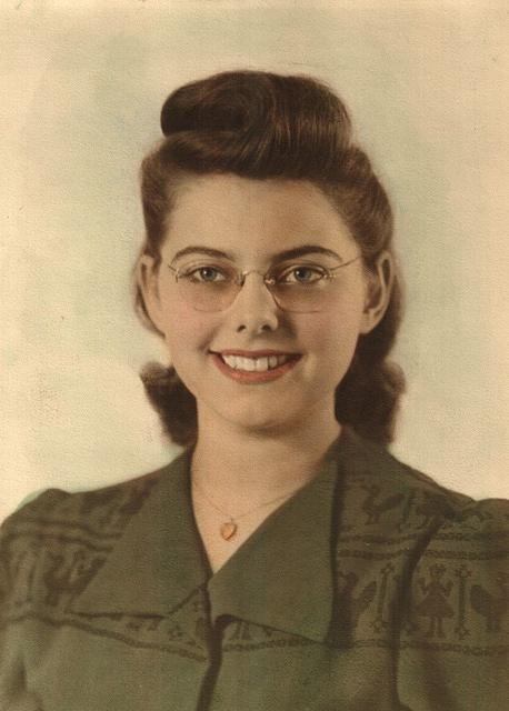 Goldie Portnoy Leon, KC, MO, 1943 (in the dress she wore to Louis and Marietta's wedding)