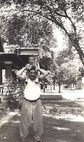 Morris Baellow and Larry Levinson, front yard