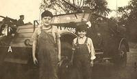 Robert and Abe Ribakoff next to a tank