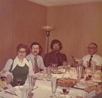 Pessach Seder 1973, Sol Stolov, David Baellow, Abe and Meriam Ray Baellow Sukiennik.  Pessach Passover Seder