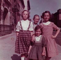 Machi Frankel, ? unknown, Gitty Weiss, Bruchie Brisk (front)