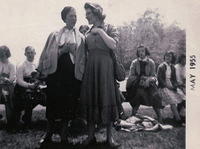 Rebbetzin Brudny (left) and Friends from Beis Yaakov school, 1959