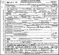 Mary Sporn Death Certificate