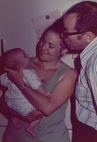 Louis Cohn, Roni Cohn Belson, and Amy Cohn Jacobson at Louis Cohn's Birthday - Sept 7, 1972