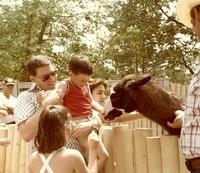 Les Cohn holding Todd Cohn at Diana Rose Homestead