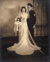 Wedding Portrait of Louis and Marietta Ritz Cohn.  Kansas City, Mo June 24, 1943