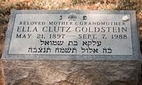 Ella Bogart Clutz Goldstein Headstone