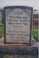 Kolman Baellow Headstone