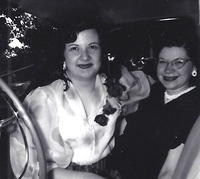 Bertie Cohn Levin and Eva Cohn Tulchinsky at Bertie's wedding shower 1951