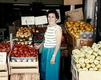 July 1986 - Thelma Hecht & Joe Magariel, Farmers Market, Knottsbury Farm, California.