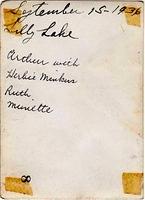 September 15, 1936 Lilly Lake - Arther with Herbie Minkus, Ruth, Minette - back