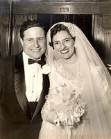 Wedding portrait of Herbie and Betty Kaplan Minkus